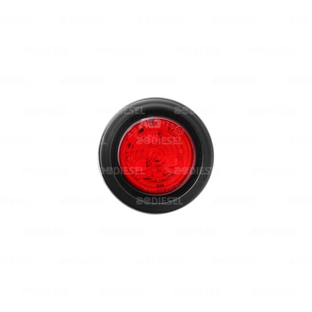 PLAFÓN 12V 3 LED 2" ROJO GOMA FIJA