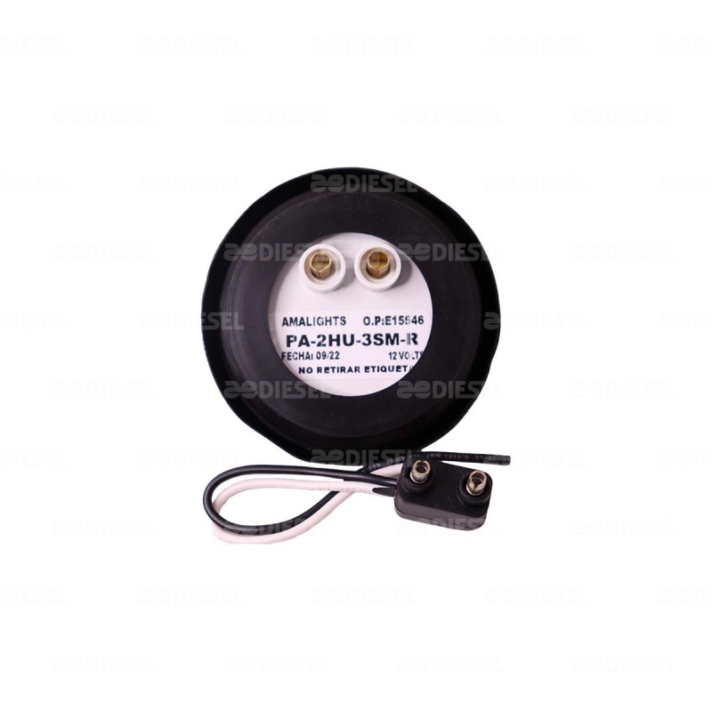 PLAFÓN 12V 3 LED 2" ROJO GOMA FIJA