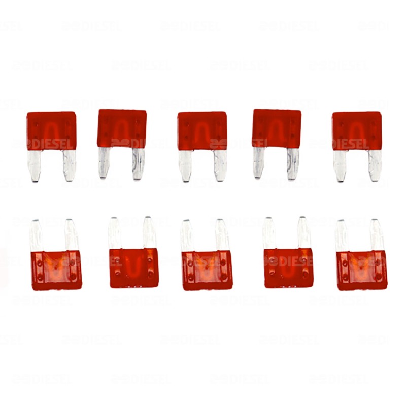FUSIBLE 10A MINI ROJO KIT 10PZAS