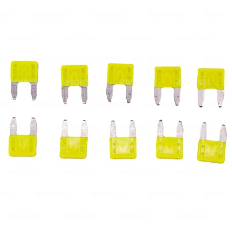 FUSIBLE 20A MINI AMARILLO KIT 10PZAS