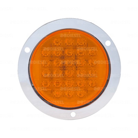PLAFÓN 12/24V LED ÁMBAR CROMADO 4'