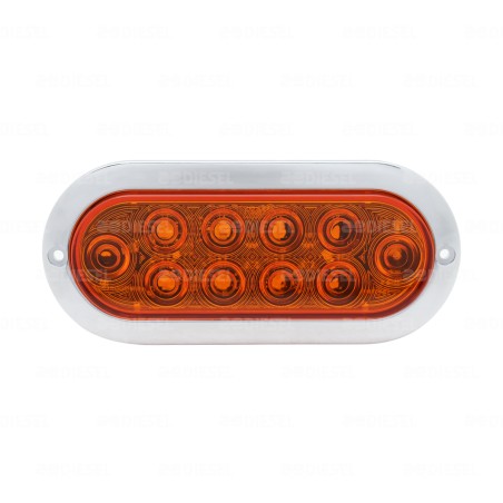 PLAFÓN 12/24V 10 LED OVALADO ÁMBAR CROMADO ESTROBO