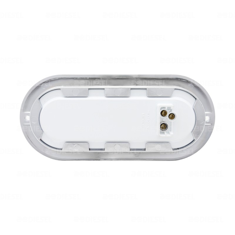 PLAFÓN 12/24V 10 LED OVALADO ÁMBAR CROMADO ESTROBO