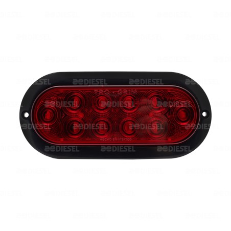 PLAFÓN 12/24V 10 LED OVALADO ROJO NEGRO ESTROBO