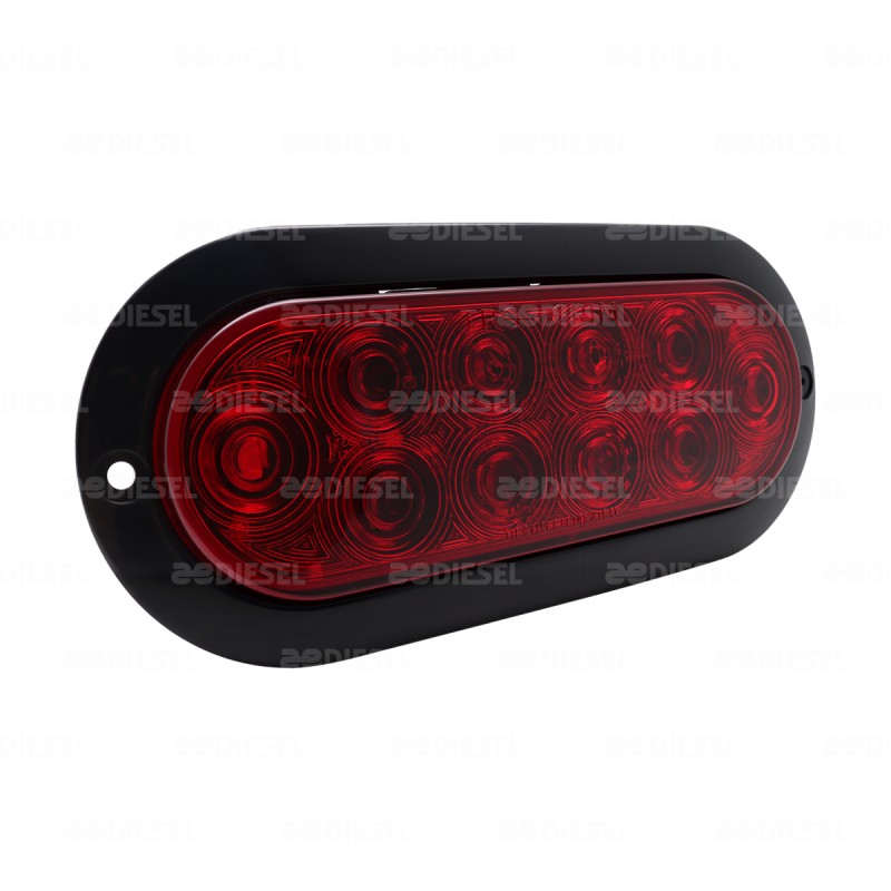 PLAFÓN 12/24V 10 LED OVALADO ROJO NEGRO ESTROBO