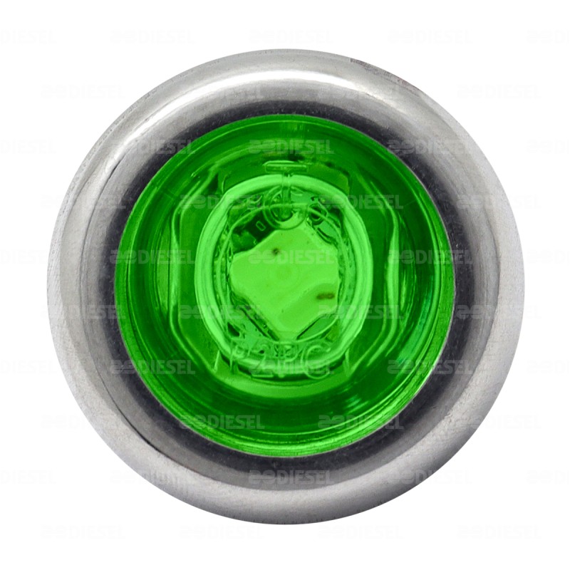 PILOTO 12/24V 3/4" 1 LED VERDE CROMADO