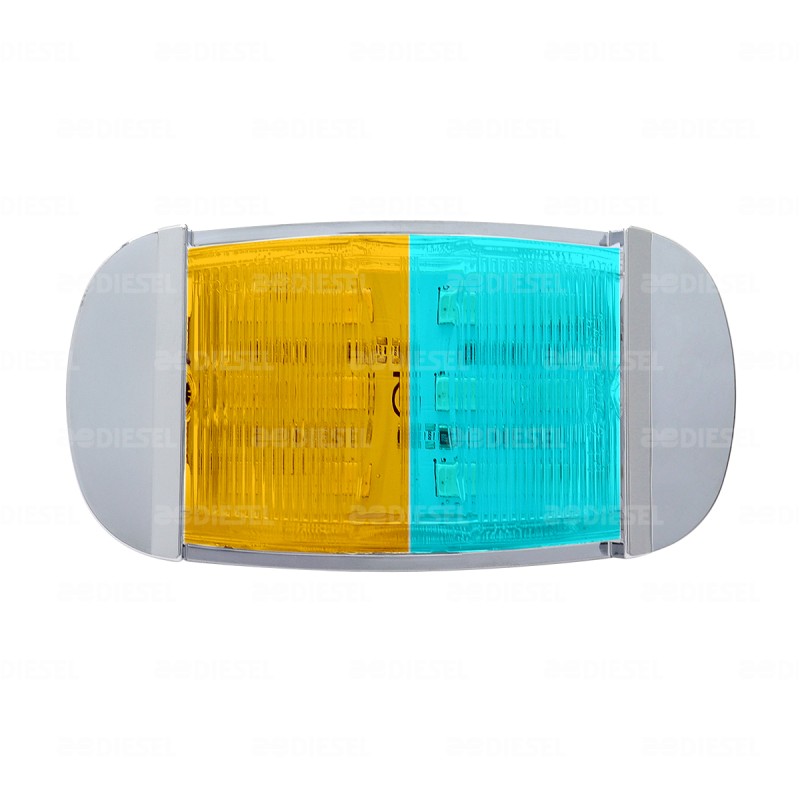 PLAFÓN 12/24V LED  ÁMBAR/CIAN FIJA CROMADO