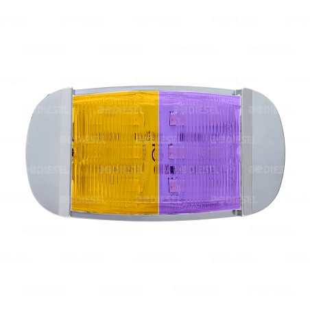 PLAFÓN 12/24V LED  ÁMBAR/MORADO FIJA CROMADO
