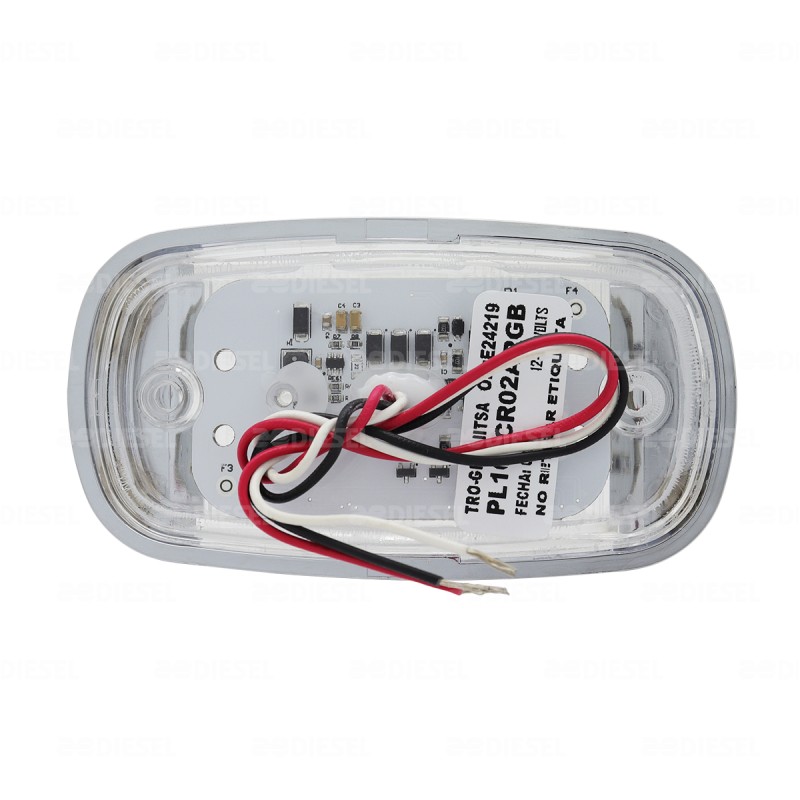 PLAFÓN 12/24V LED  ÁMBAR/MORADO FIJA CROMADO