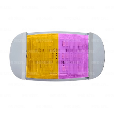 PLAFÓN 12/24V LED  ÁMBAR/ROSA FIJA CROMADO