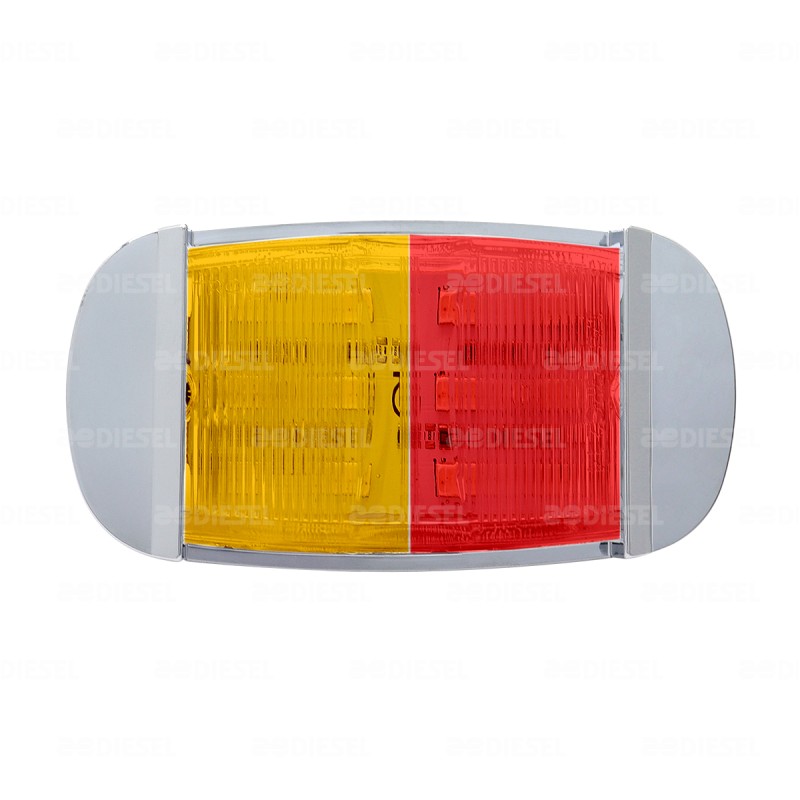 PLAFÓN 12/24V LED  ÁMBAR/ROJO FIJA CROMADO