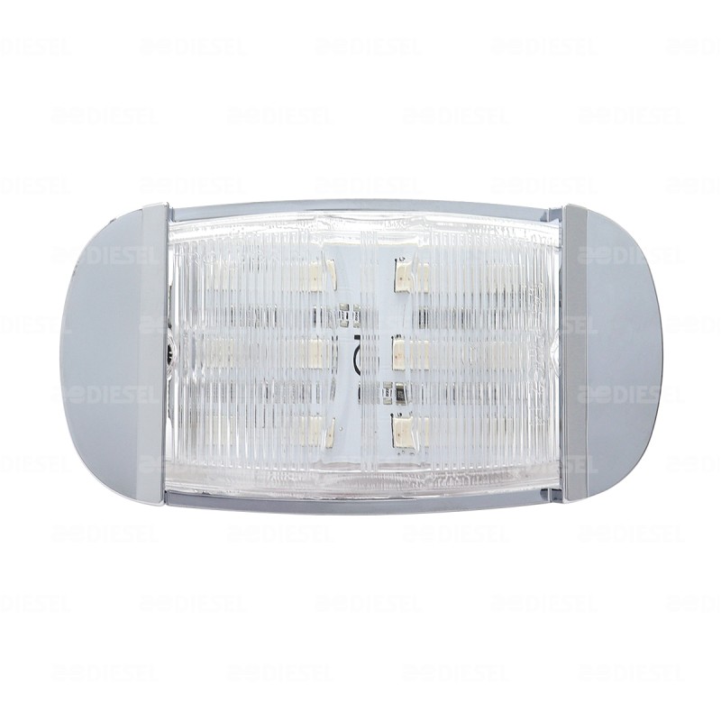 PLAFÓN 12/24V LED  ÁMBAR/ROJO FIJA CROMADO