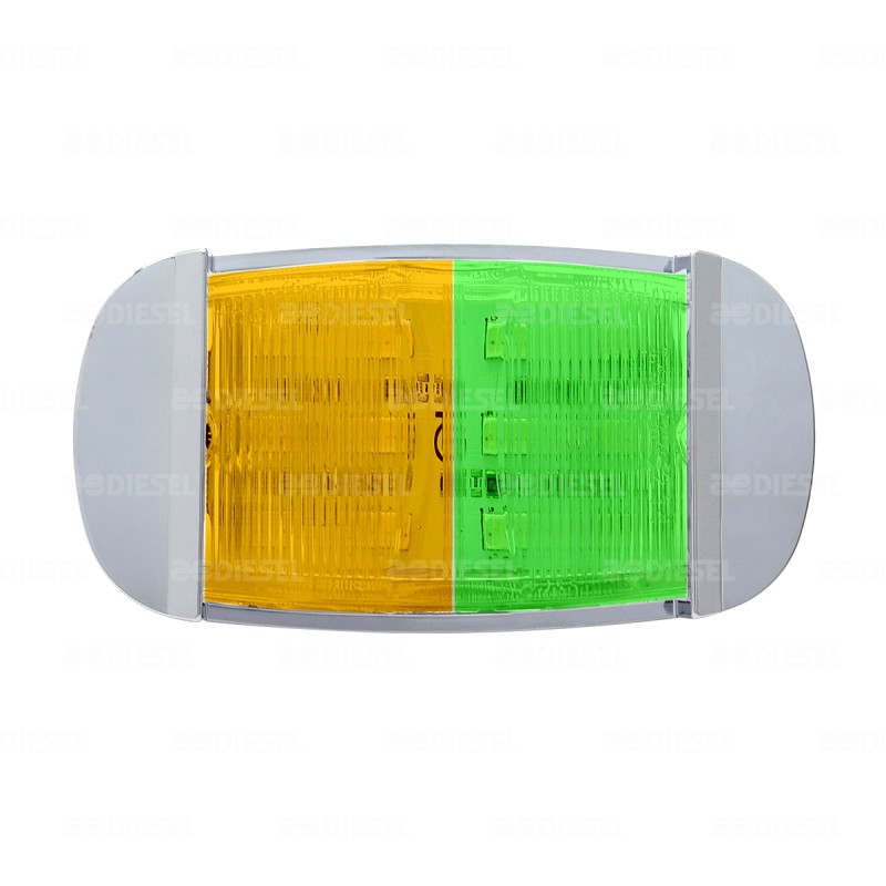 PLAFÓN 12/24V LED  ÁMBAR/VERDE FIJA CROMADO