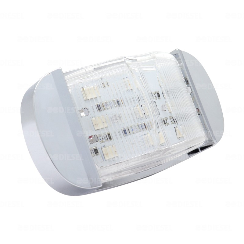 PLAFÓN 12/24V LED  ÁMBAR/VERDE FIJA CROMADO