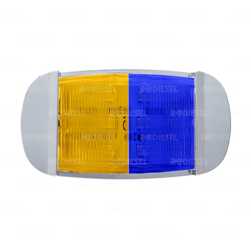 PLAFÓN 12/24V LED  ÁMBAR/AZUL FIJA CROMADO