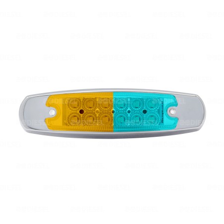 PLAFÓN 12/24V 12LED ÁMBAR/CIAN FIJA CROMADO