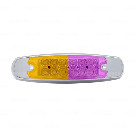 PLAFÓN 12/24V 12LED ÁMBAR/ROSA FIJA CROMADO