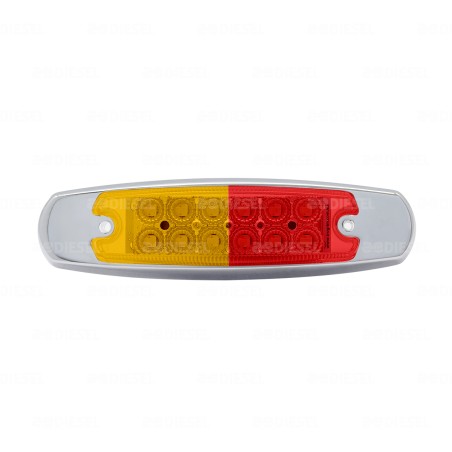 PLAFÓN 12/24V 12LED ÁMBAR/ROJO FIJA CROMADO