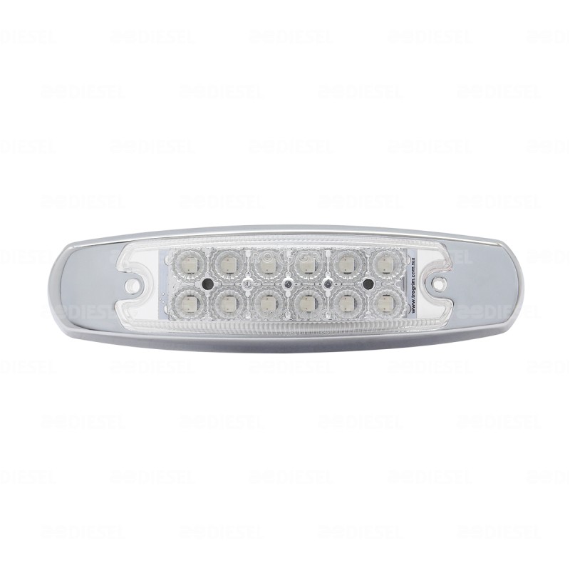 PLAFÓN 12/24V 12LED ÁMBAR/ROJO FIJA CROMADO