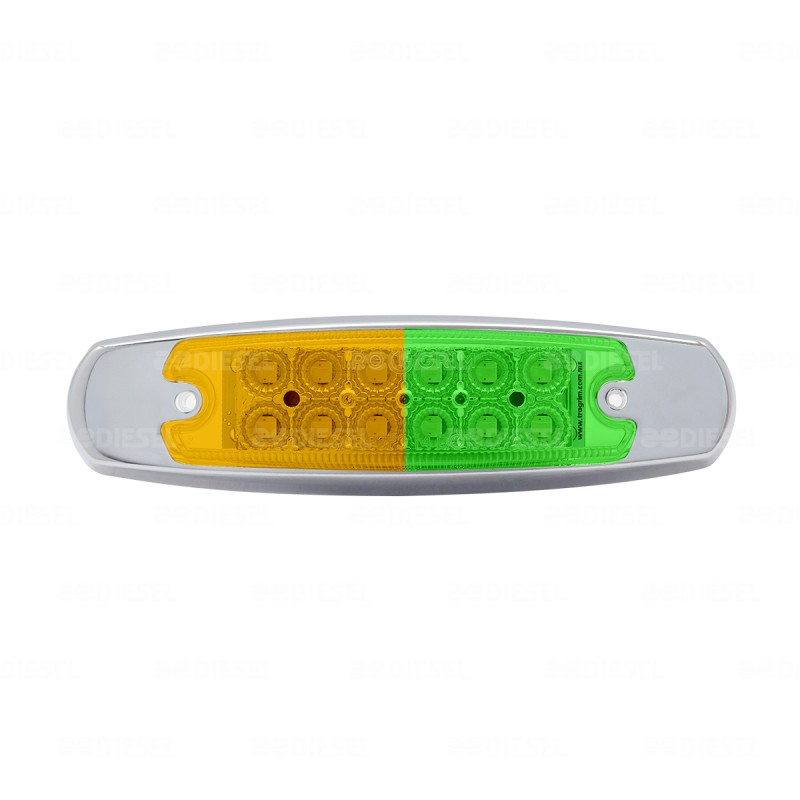 PLAFÓN 12/24V 12LED ÁMBAR/VERDE FIJA CROMADO
