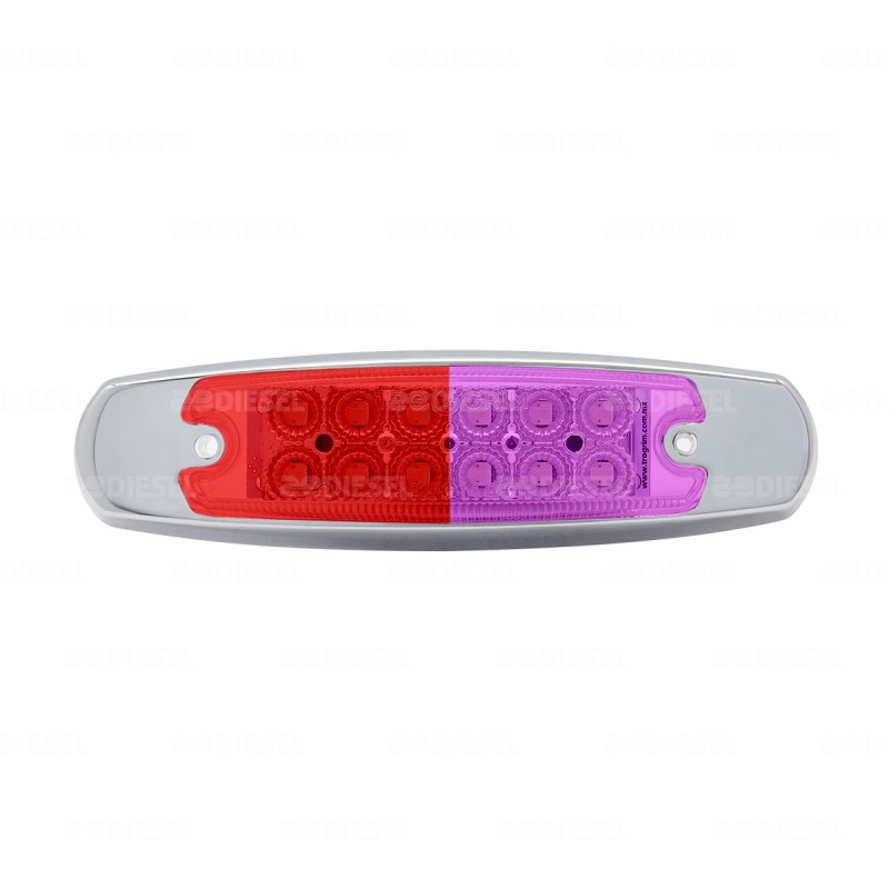 PLAFÓN 12/24V 12LED ROJO/ROSA FIJA CROMADO