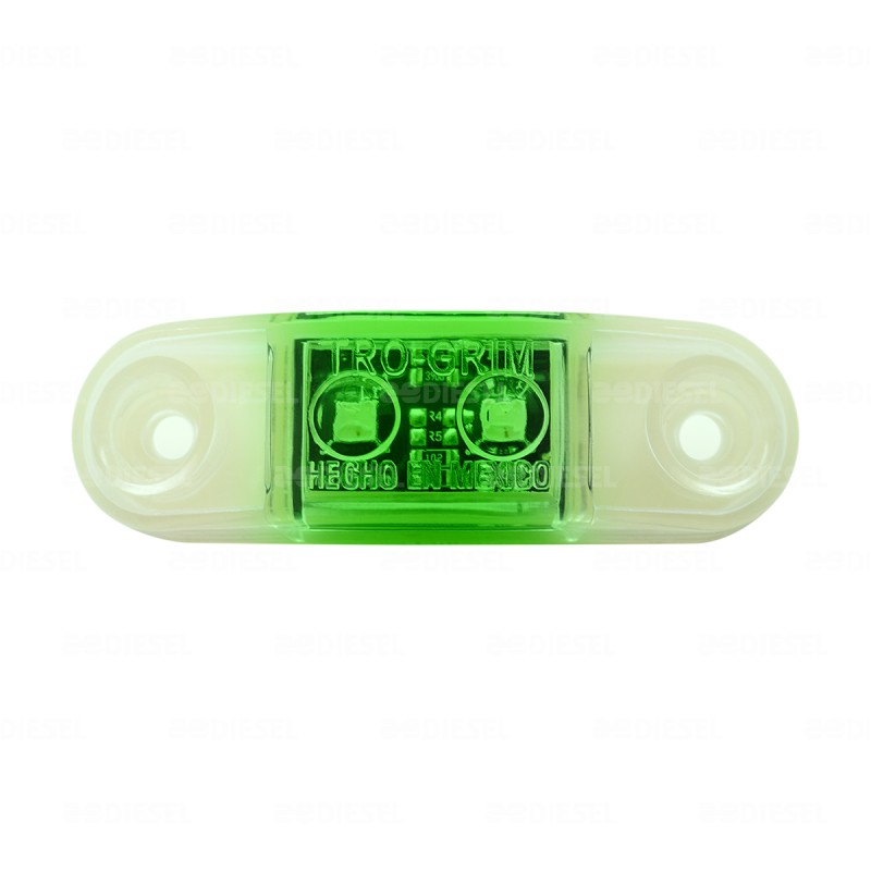 PLAFÓN 12/24V 2LED VERDE  LATERAL AYCO