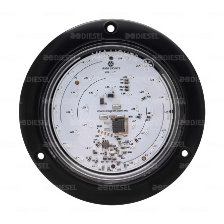 PLAFÓN 12/24V 39 LED 4" ÁMBAR/ROJO NEGRO ESTROBO