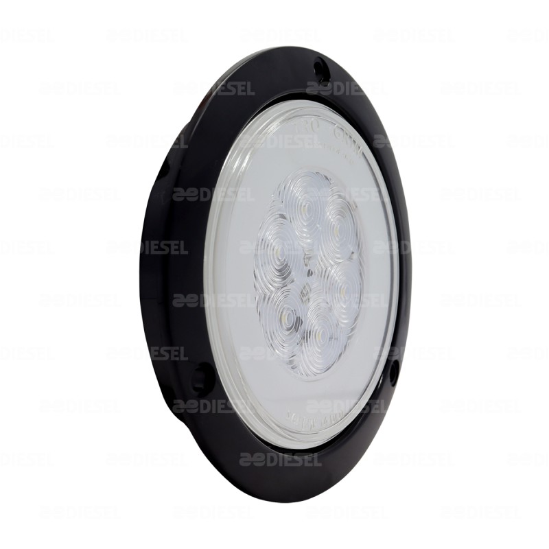 PLAFÓN 12/24V 6 LED 4" BLANCO NEÓN NEGRO ALTA/BAJA/FIJA