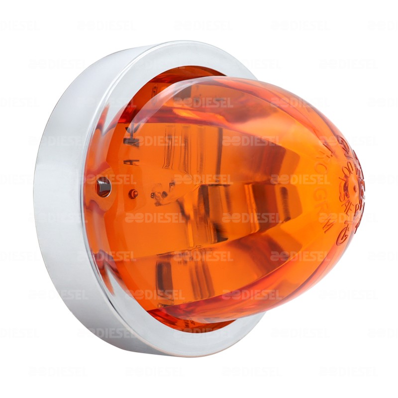 PLAFÓN 12/24V PUNTA ZEPELIN CROMADO ÁMBAR FIJA