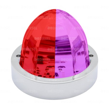 PLAFÓN 12/24V PUNTA ZEPELIN CROMADO ROJO/ROSA FIJA