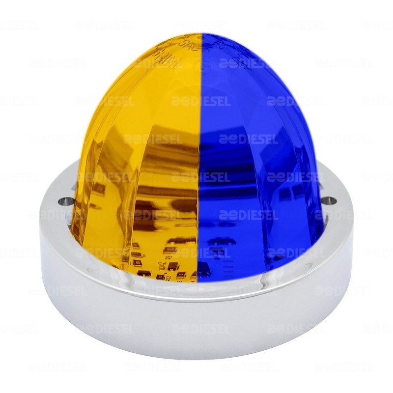 PLAFÓN 12/24V PUNTA ZEPELIN CROMADO ÁMBAR/AZUL FIJA