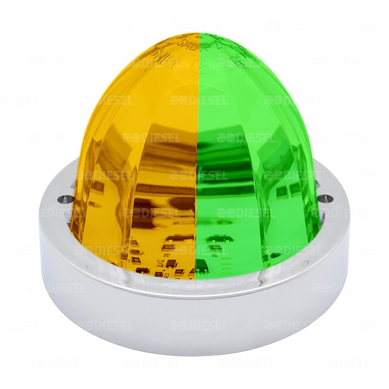 PLAFÓN 12/24V PUNTA ZEPELIN CROMADO ÁMBAR/VERDE FIJA