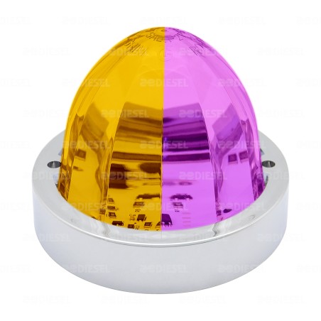 PLAFÓN 12/24V PUNTA ZEPELIN CROMADO ÁMBAR/ROSA FIJA