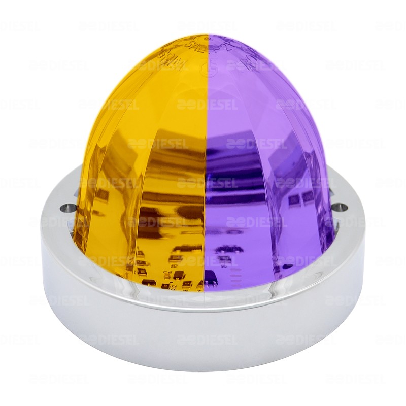 PLAFÓN 12/24V PUNTA ZEPELIN CROMADO ÁMBAR/MORADO FIJA