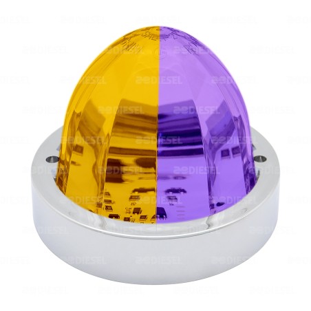 PLAFÓN 12/24V PUNTA ZEPELIN CROMADO ÁMBAR/MORADO FIJA