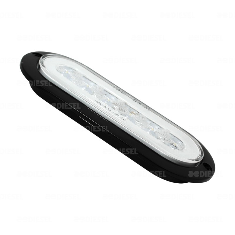 PLAFÓN 12/24V 6 LED OVALADO BLANCO NEÓN NEGRO REVERSA