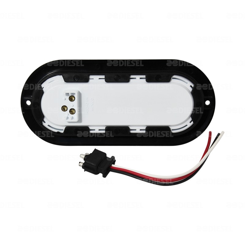 PLAFÓN 12/24V 6 LED OVALADO BLANCO NEÓN NEGRO REVERSA