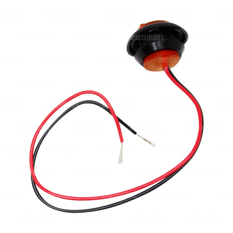 PILOTO 12V 3 LED 3/4" ÁMBAR GOMA FIJA