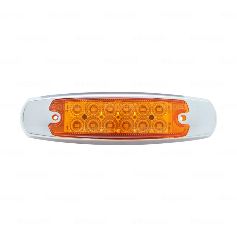 PLAFÓN 12/24V 12 LED ÁMBAR CROMADO ALTA/ESTROBO
