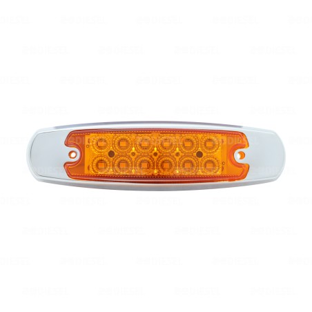 PLAFÓN 12/24V 12 LED ÁMBAR CROMADO ALTA/ESTROBO