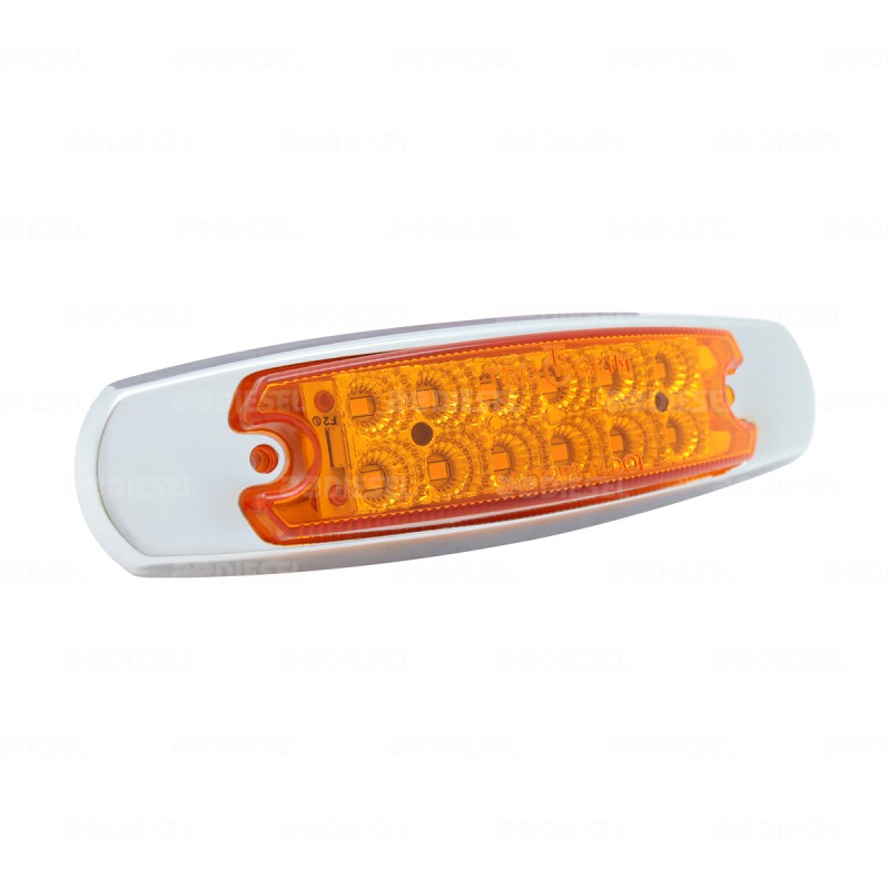 PLAFÓN 12/24V 12 LED ÁMBAR CROMADO ALTA/BAJA
