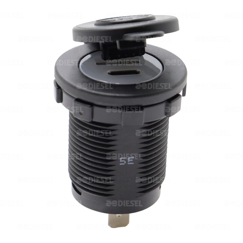 ADAPTADOR USB 2PTO A+C 12/24V C/LUZ AZUL