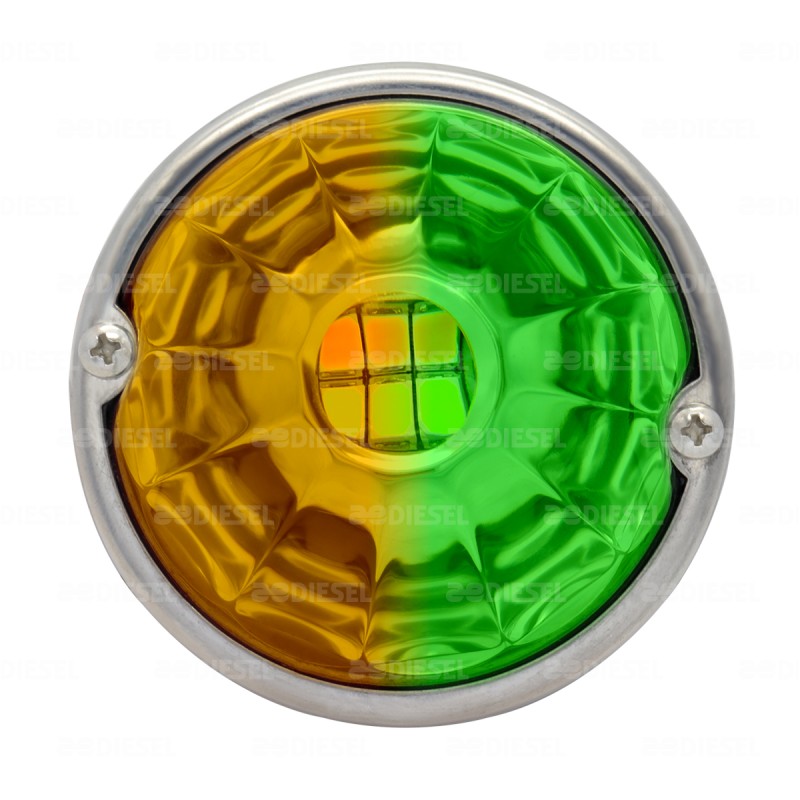 PLAFÓN 12/24V LED ZEPELIN VIDRIO ÁMBAR/VERDE