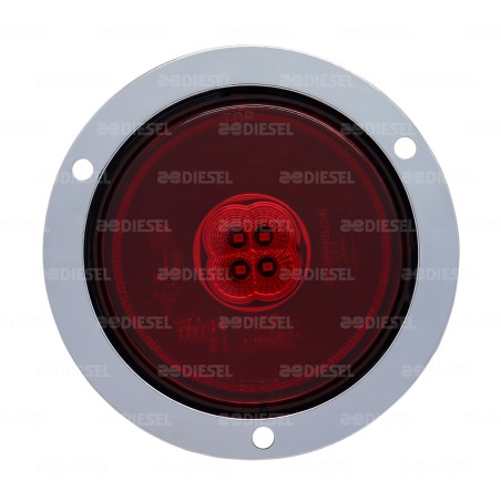 PLAFÓN 12/24V LED ROJO NEÓN CROMADO 4"