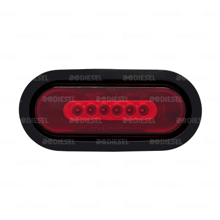 PLAFÓN 12/24V LED ROJO NEÓN OVALADO 6"