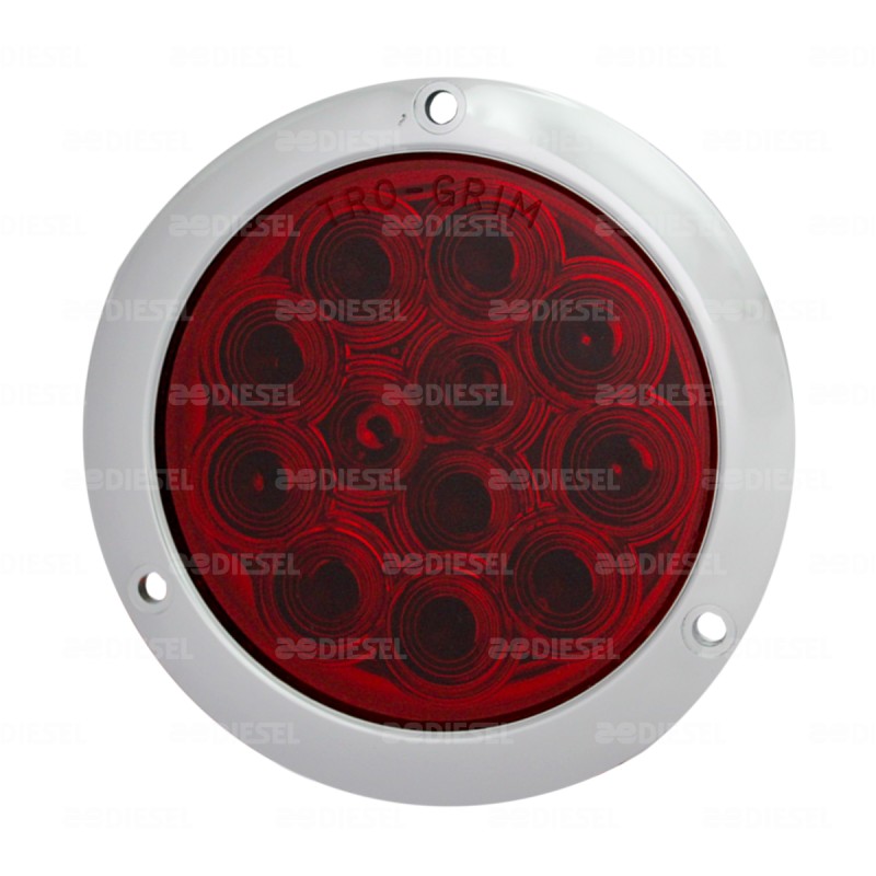 PLAFÓN 12/24V 12 LED 4" ROJO CROMADO MOVIMIENTO/ESTROBO