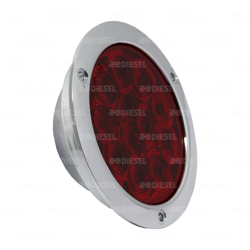 PLAFÓN 12/24V 12 LED 4" ROJO CROMADO MOVIMIENTO/ESTROBO