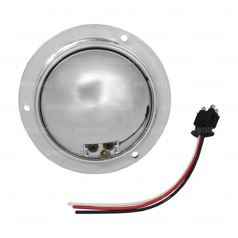 PLAFÓN 12/24V 12 LED 4" ROJO CROMADO MOVIMIENTO/ESTROBO