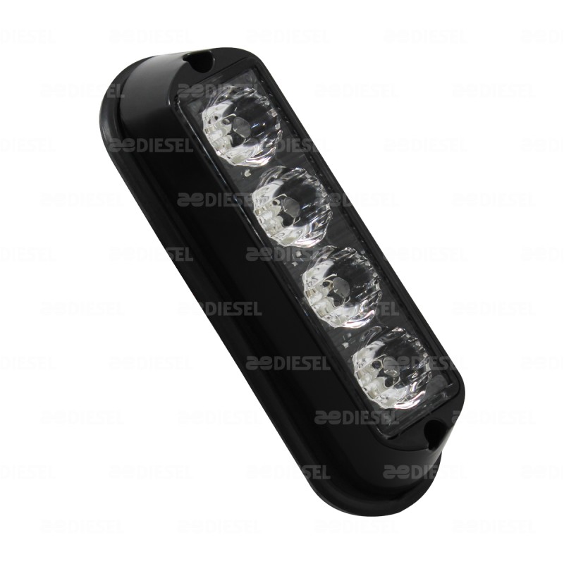 PLAFÓN 10V/30V LED STROBO ROJO MICA BLANCO