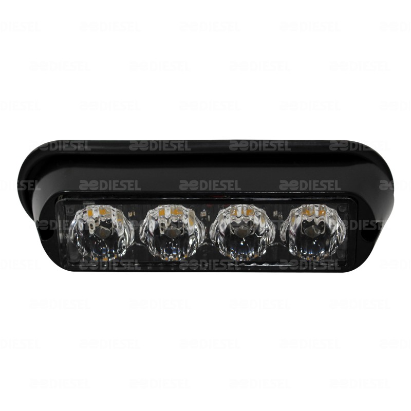 PLAFÓN 10V/30V LED STROBO ÁMBAR MICA BLANCO